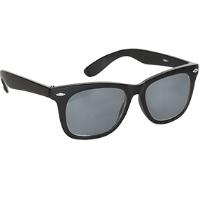 Svarta BIFOCALA sol-läsglasögon, dvs gråtonade linser med läsruta (enbart styrka i läsrutan).